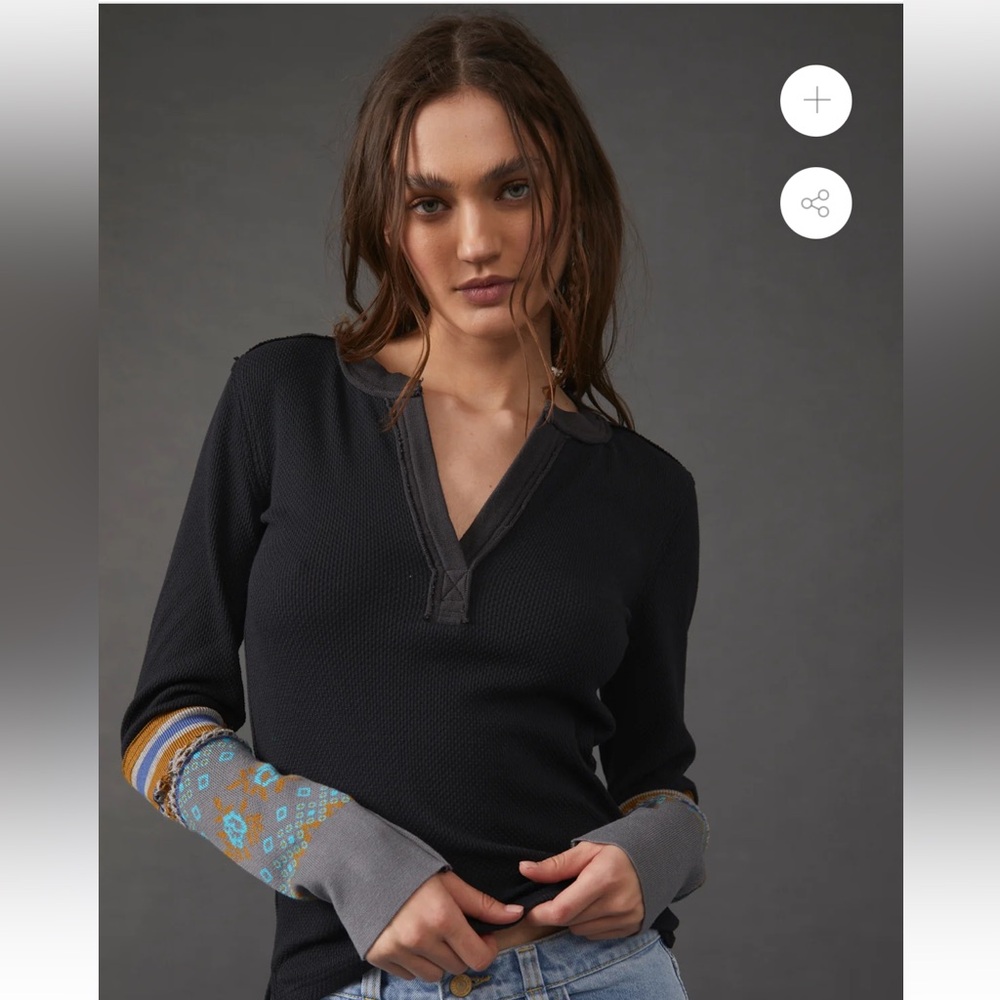Black Mikah cuff top. We the free